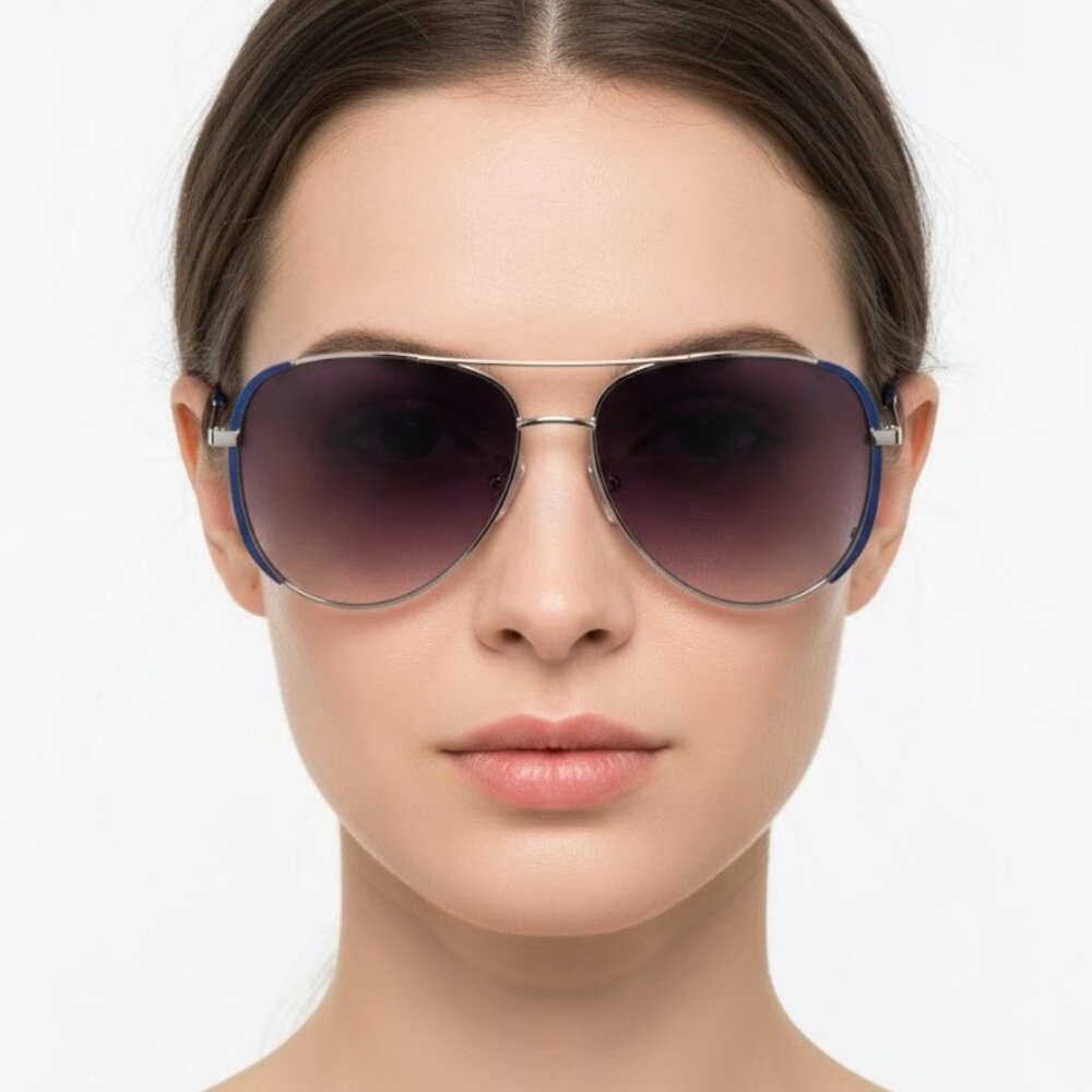 New York & Company Womens Women's Aviator Sunglasses Blue NWT